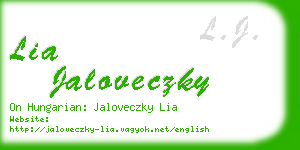 lia jaloveczky business card